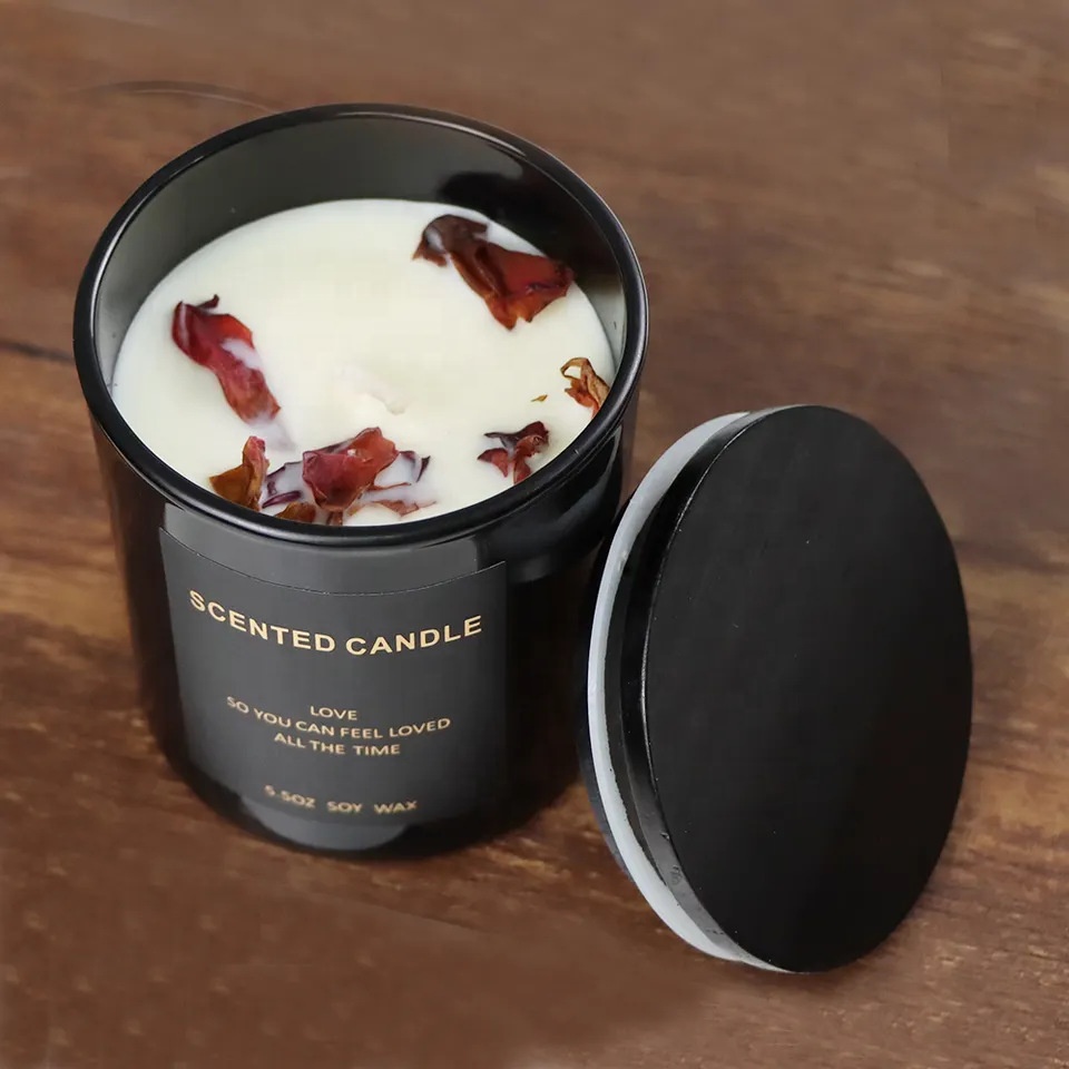 New Popular Wholesale Custom Matte Black Glass Scented Candle For Home Decor